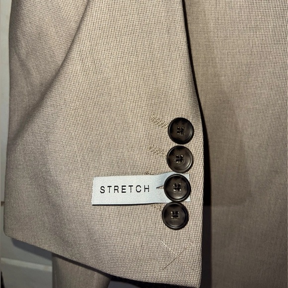 Tall Harewood Textured Solid Stretch Blazer Suit Coat Jacket  Dune 42L 46L NWT - Picture 4 of 11